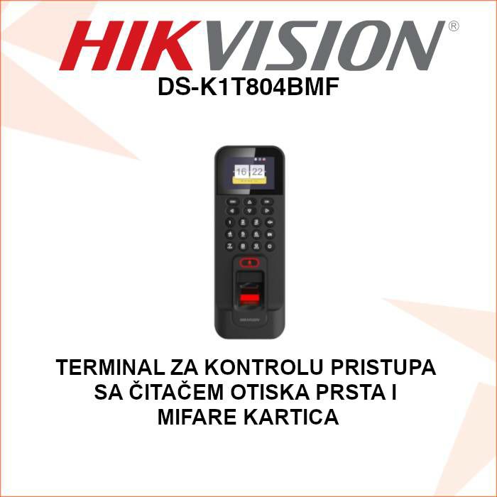 HIKVISION TERMINAL SA ČITAČEM OTISKA PRSTA I KARTICA DS-K1T804BMF