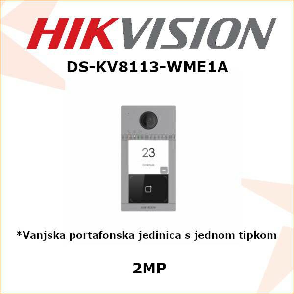 HIKVISION VANJSKA PORTAFONSKA JEDINICA S JEDNOM TIPKOM DS-KV8113-WME1