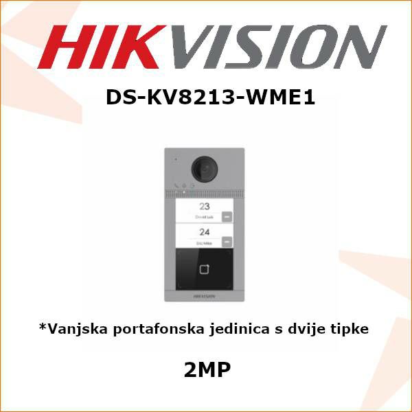 HIKVISION VANJSKA PORTAFONSKA JEDINICA SA 2 TIPKE DS-KV8213-WME1