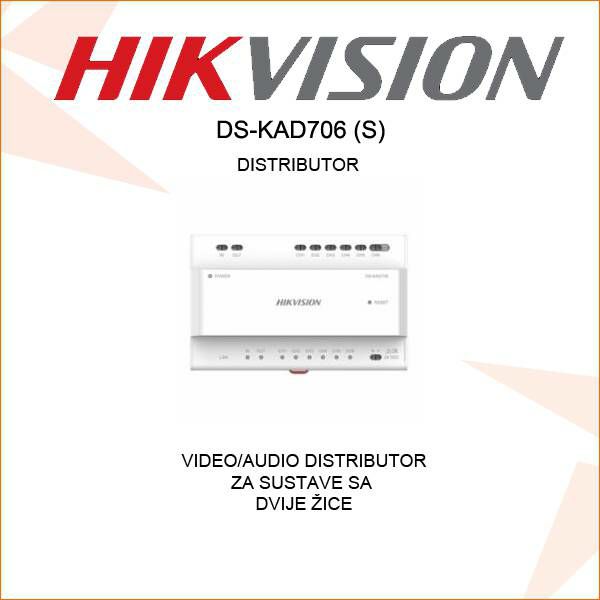 HIKVISION VIDEO-AUDIO DISTRIBUTOR ZA SUSTAVE S 2 ŽICE DS-KAD706-S