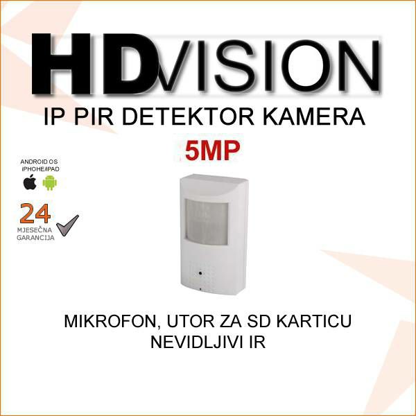 HDVISION IP PIR DETEKTOR KAMERA 5MP REZOLUCIJE HDV-FT-A5550