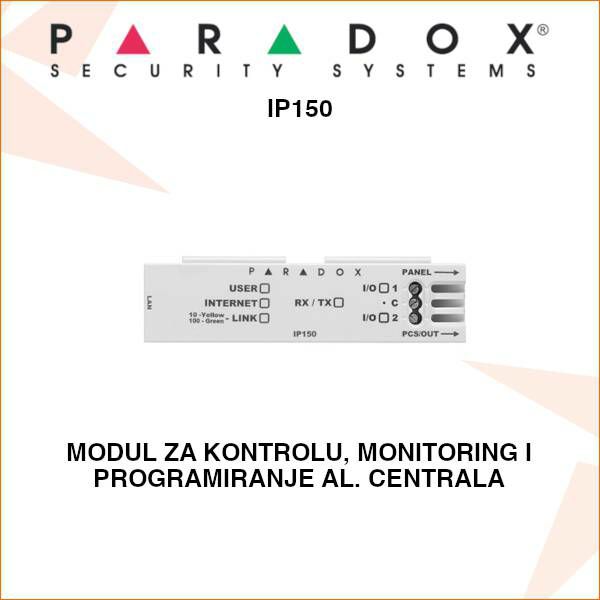 PARADOX MODUL ZA KONTROLU, MONITORING I PROGRAMIRANJE CENTRALA IP150
