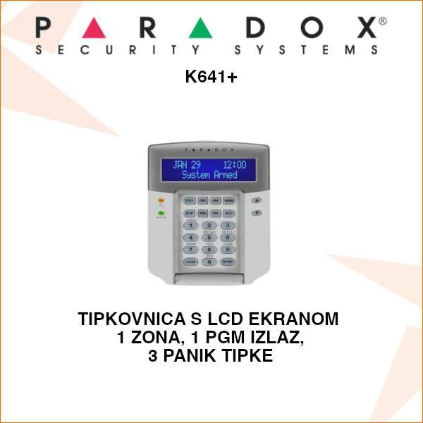 PARADOX TIPKOVNICA SA LCD EKRANOM K641+
