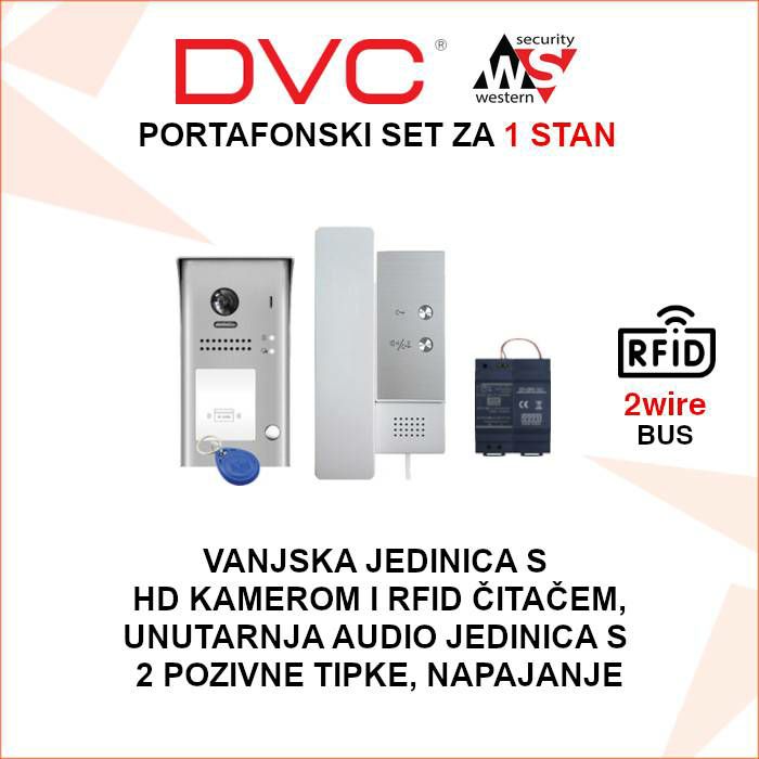 DVC PORTAFONSKI SET ZA 1 STAN S AUDIO JEDINICOM PORTAFON-AUDIO1-SET