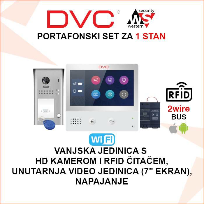 DVC PORTAFON SET ZA 1 STAN S WiFi VIDEO JEDINICOM PORTAFON-VIDEO1+SET