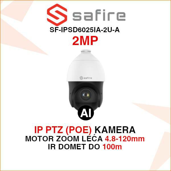 SAFIRE 2MP IP ROTACIJSKA KAMERA S AI FUNKCIJAMA SF-IPSD6025IA-2U-A