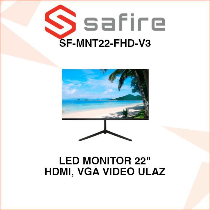 SAFIRE LED MONITOR ZA VIDEO NADZOR 22" SF-MNT22-FHD-V3