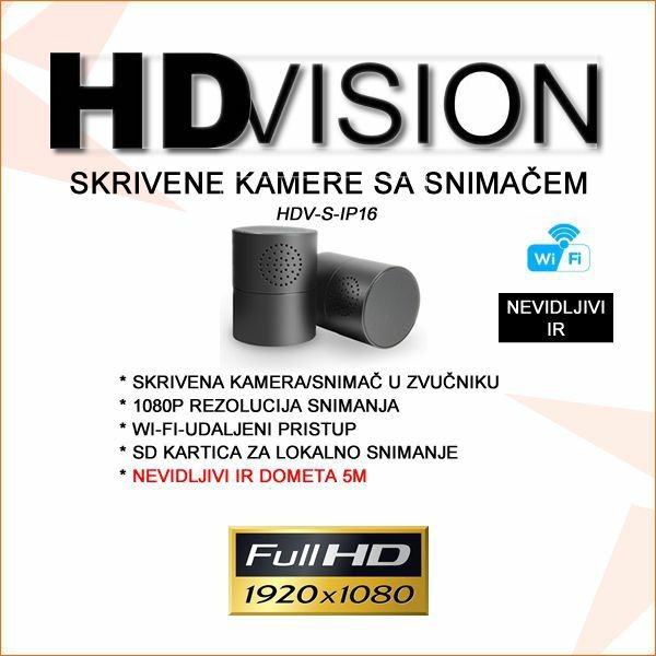 HDVISION WIFI SKRIVENA KAMERA U BLUETOOTH ZVUČNIKU HDV-S-IP016